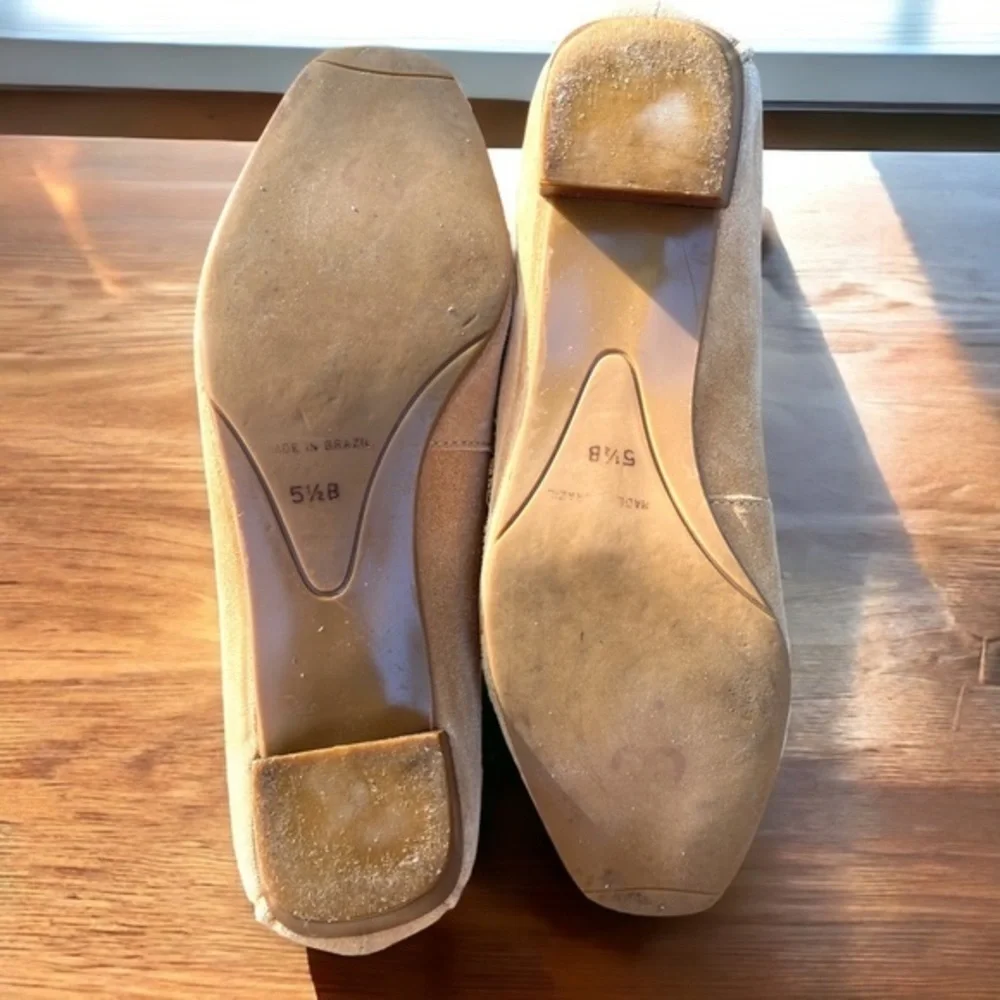 Talbots Suede Kiltie Tassel Loafer Pumps Tan Beige Size 5.5B